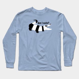 Funny crocodile with panda colors Long Sleeve T-Shirt